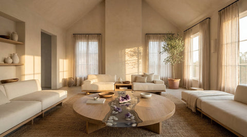 Japandi Meets Modern Organic: How to Anchor Minimalist Living Spaces with Light Oak Resin Art Furniture