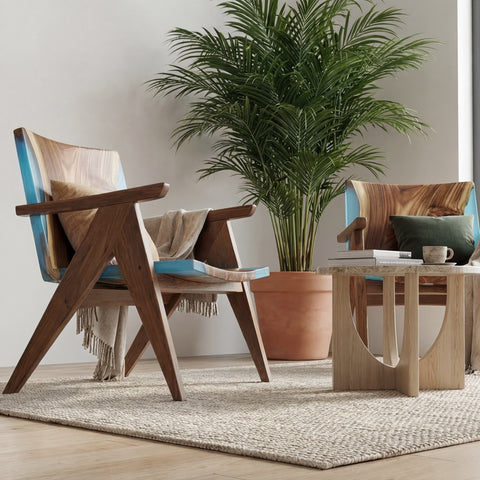 Aqua Grain Resin Chair #621