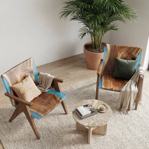 Aqua Grain Resin Chair #621