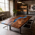 Custom-Black-Walnut-Epoxy-Resin-River-Table-Sapphire-Blue-Resin-QMN736-03