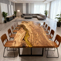 Custom-Olive-Wood-Epoxy-Resin-River-Table-Amber-Gold-Resin-JQF-824-06