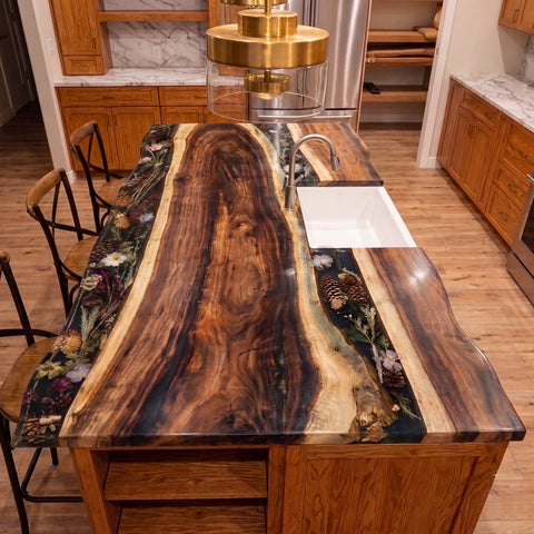 Custom Black Walnut Epoxy Rectangular Table &nbsp; Reservation Payment $500 for Sherry Coffman
