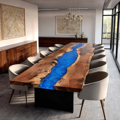 Custom Walnut Epoxy Resin Rectangular Table Full Payment $2,826.47 for Paul Peters